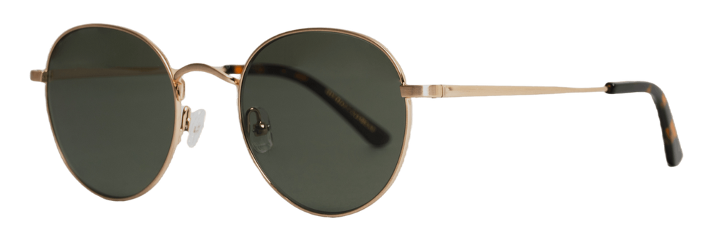 Nividas Kyoto polarized sunglasses in Gold - round lightweight metal frame