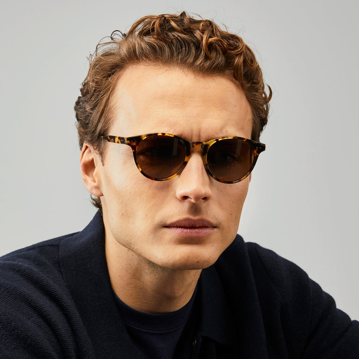 Nividas Paris polarized sunglasses in Classic Camo - round hand-polished acetate frame