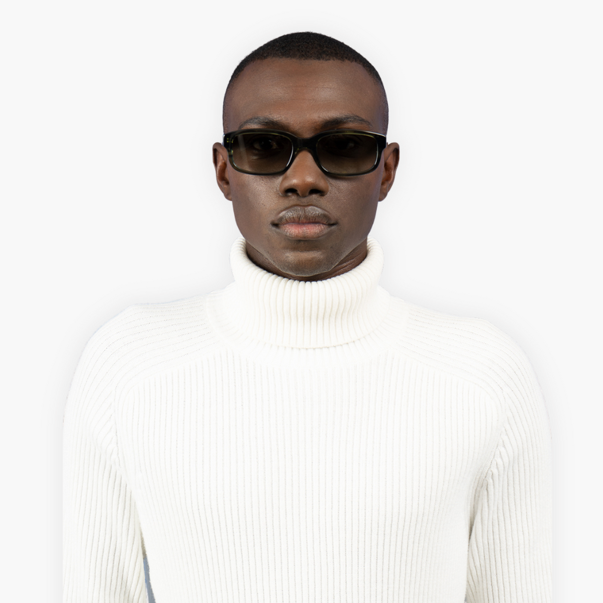 Nividas Melbourne polarized sunglasses in Meadow Green - rectangle hand-polished acetate frame