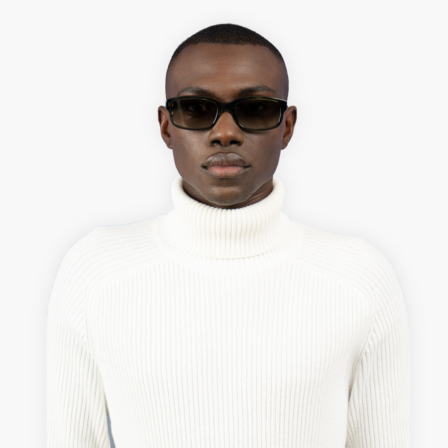 Nividas Melbourne polarized sunglasses in Meadow Green - rectangle hand-polished acetate frame