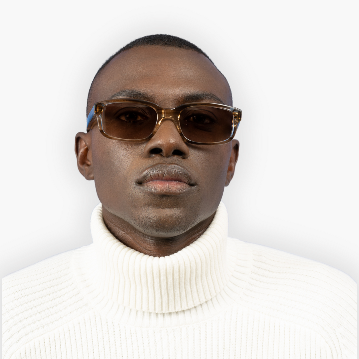 Nividas Melbourne polarized sunglasses in Desert Sand - rectangle hand-polished acetate frame